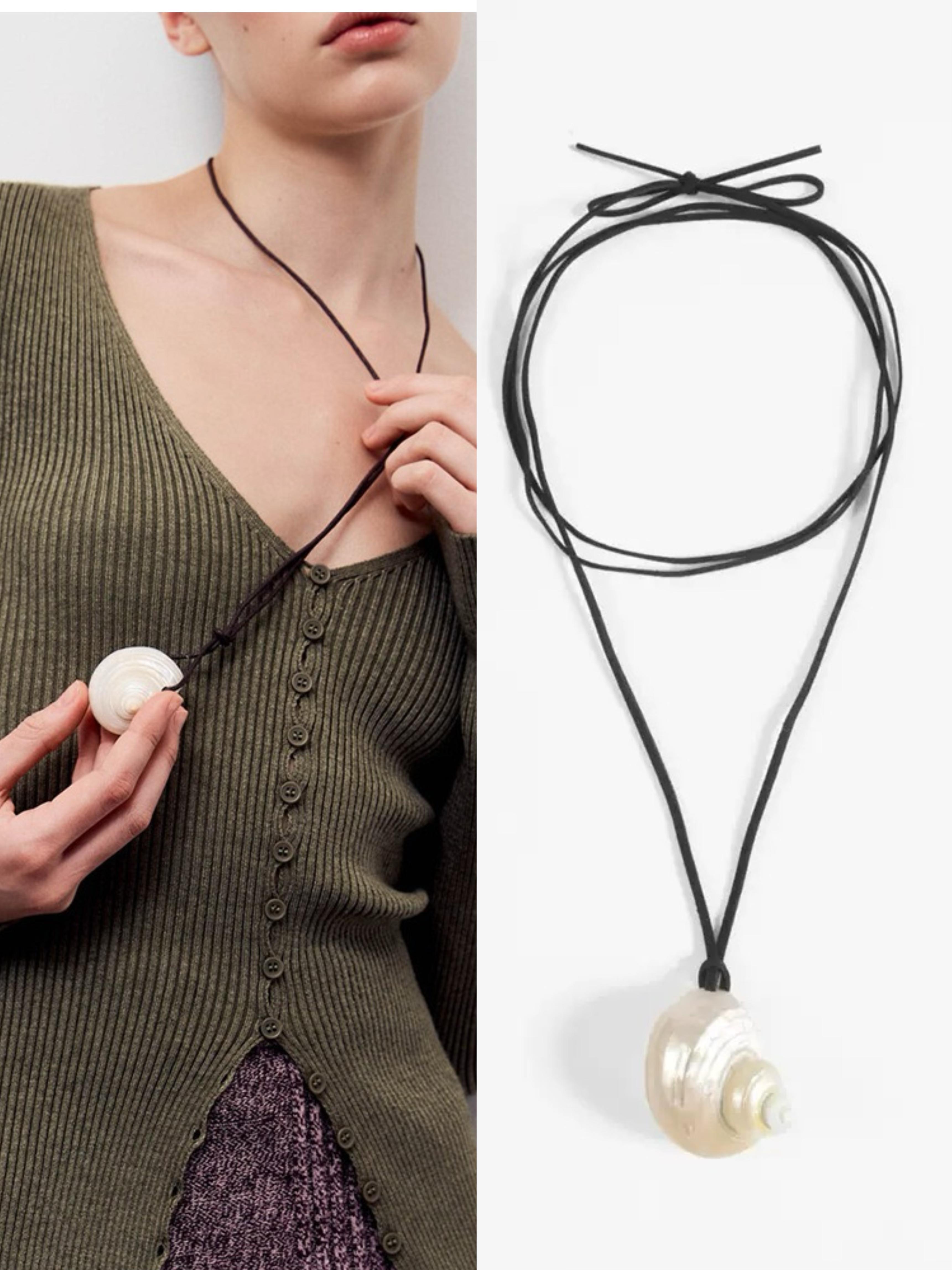 

nique Fashionable Shell Pendant Necklace Ocean Vacation Style European And American Design Women s Accessory Gift