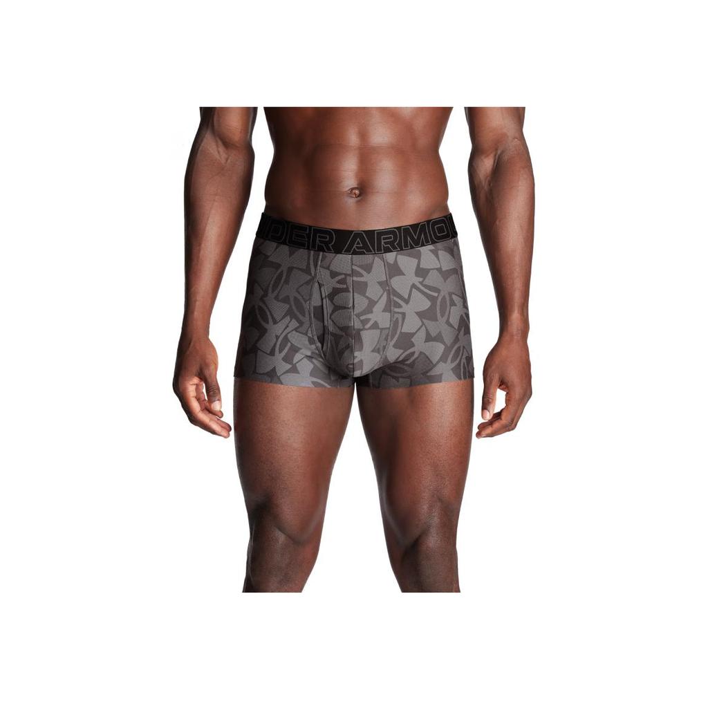 Under Armour Boxerjock Breathable Boxer Briefs With Logo Pattern Men Underwear Steel 1387419-035