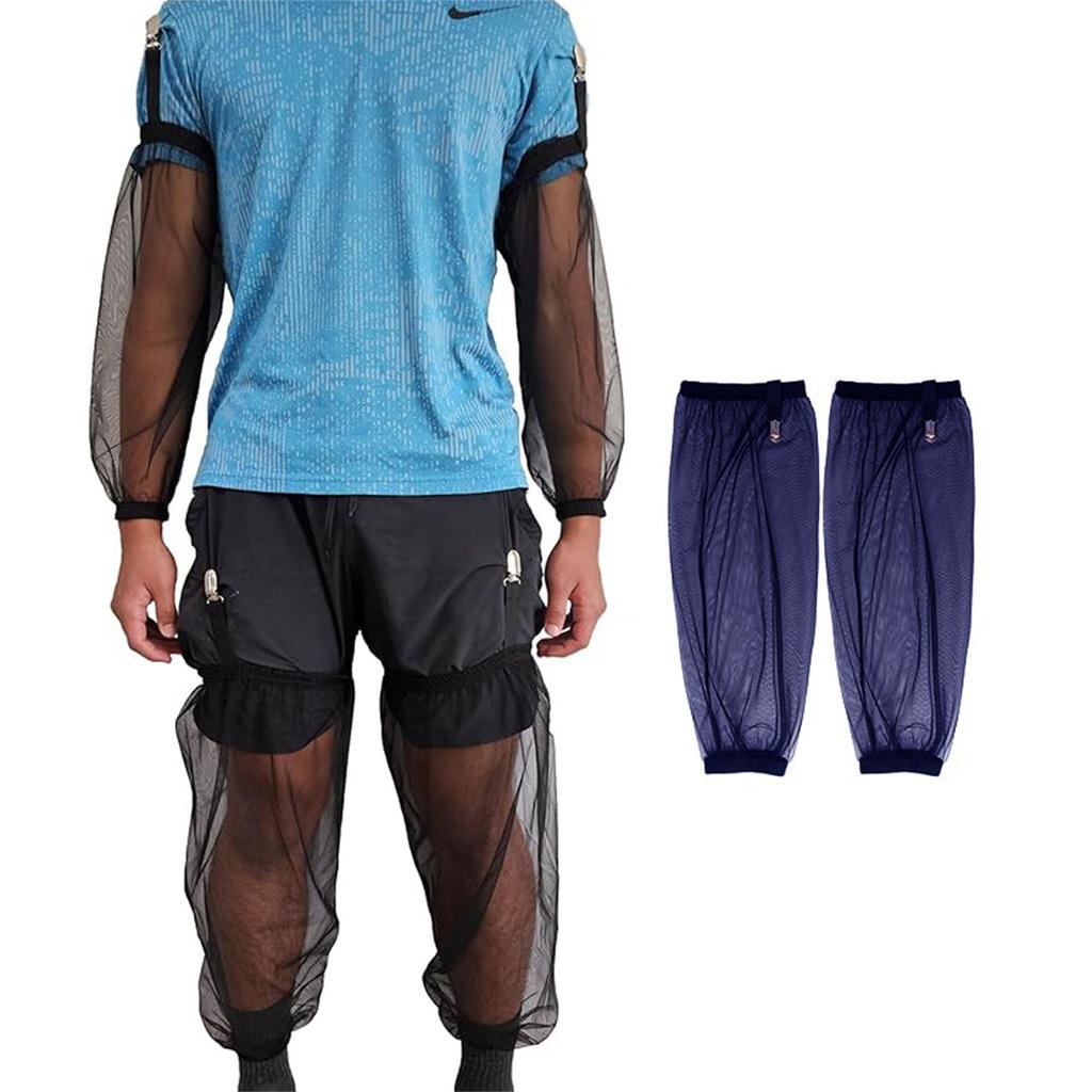1 par de Mangas para Pies de Malla para Exteriores, Mangas para Brazos de Deportes de Supervivencia, Protectores para Piernas para Acampar, Senderismo, Pesca