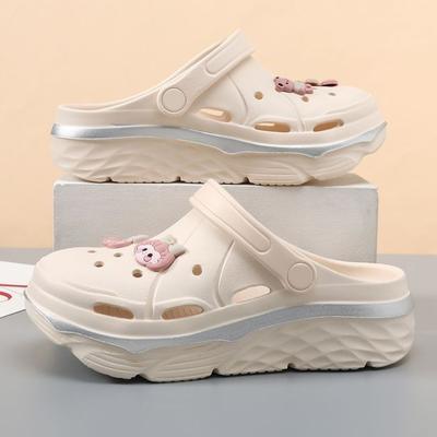 Mädchen DIY Chunky Plateau Sandalen für Frauen Mujer 2024 Sommer Dicke Sohle Strand Hausschuhe Frau Rutschfeste EVA Clogs Gartenschuhe