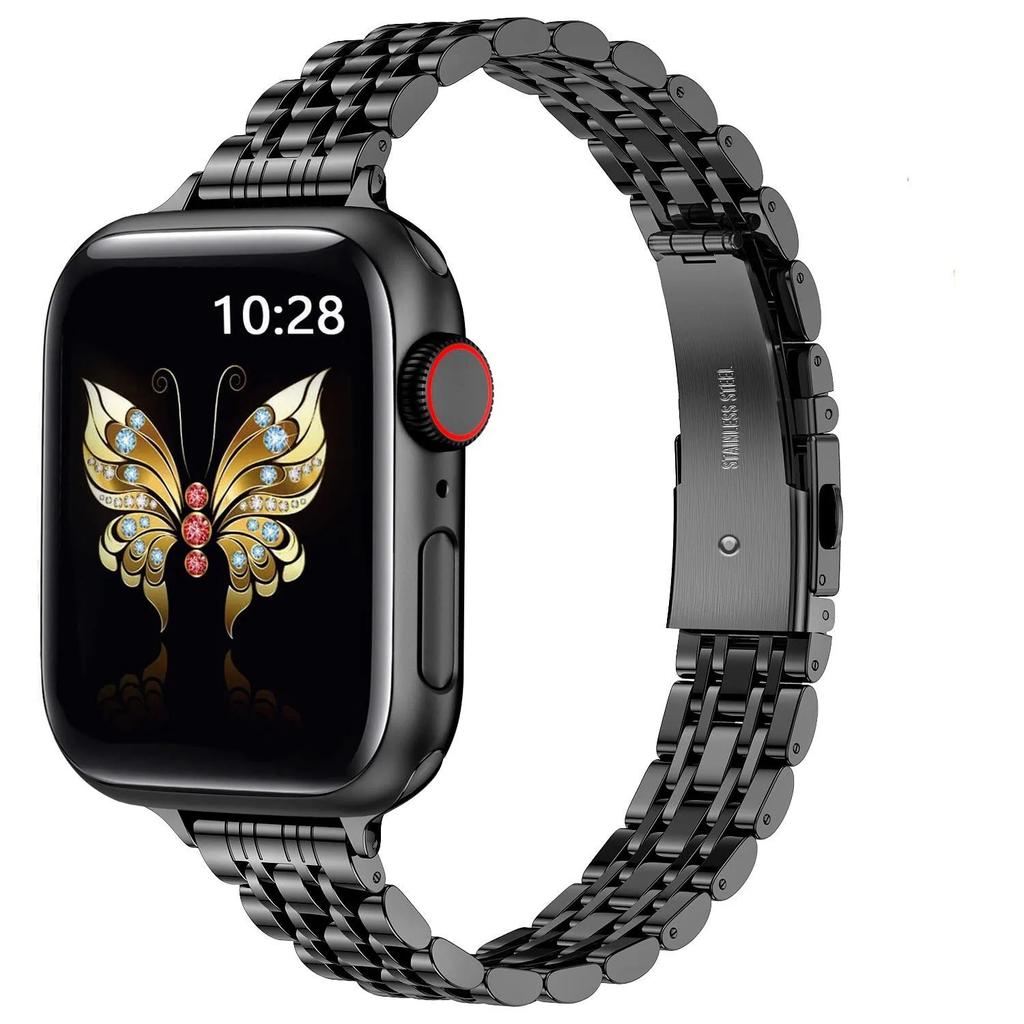 Doskonała bransoletka ogniwkowa ze stali nierdzewnej dla kobiet Do opaski Apple Watch Seria 11/8/7/6/10/9 40mm 41mm 38mm 42mm 44mm 45mm 46mm Pasek