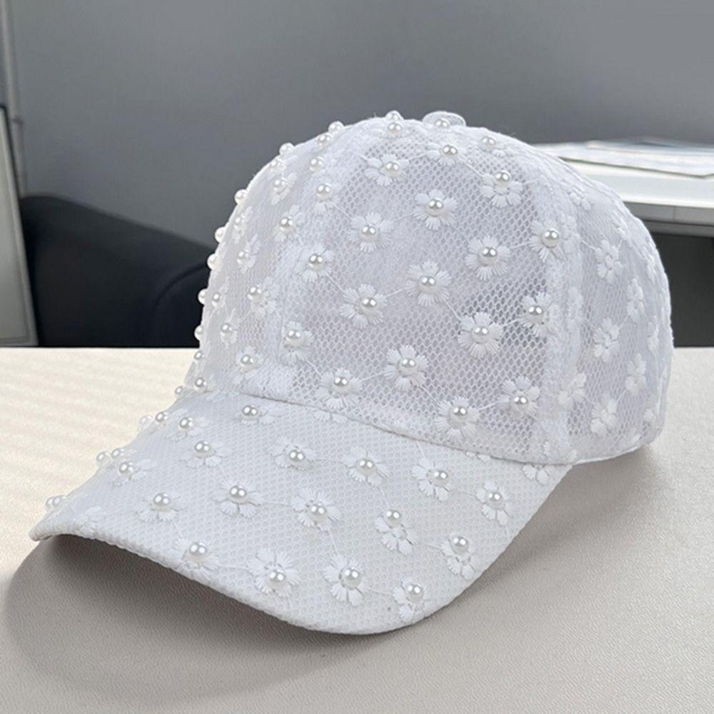 Adjustable Embroidered Flower Baseball Hat Breathable Visors Cap Fashion Lace Baseball Cap  Women