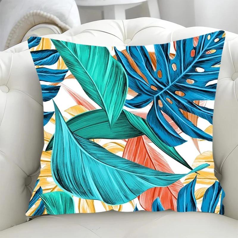 Luxuriöse Heimdeko Kissenbezug Wohnzimmer Sofa Kissenbezug Tropischer Regenwald Gras Muster Kissenbezug