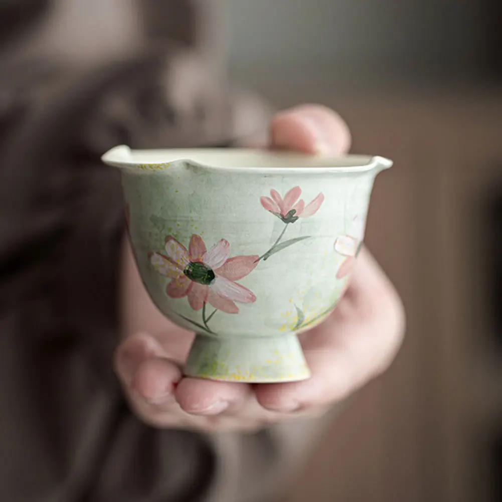 

Japanese Yunomi Tea Cup Small Daisies Buds Cup For Tea Lovers China Mainland