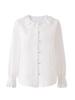Anti-Wrinkle French Style Lace-Embroidered White Cotton Shirt
