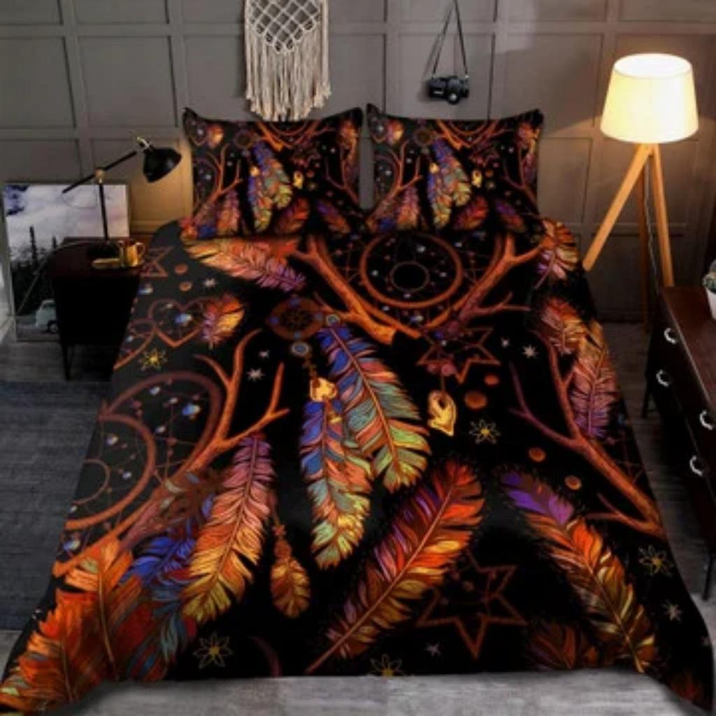 Home Textiles Tmarc Tee Native American Buffalo Pattern Bedding Sets Quilt Cover Set