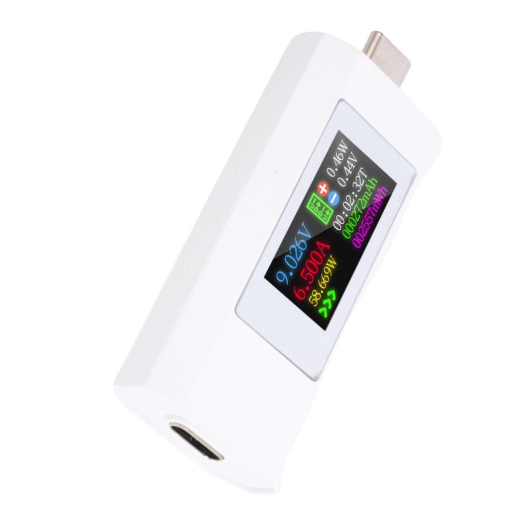 USB C Tester 0-6.5A 0-195W Voltage Current Power Capacity Tester Color Screen Type C Multimeter for 3C Digital Products