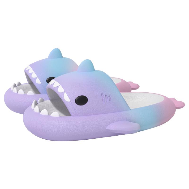 Rainbow Shark EVA Thick Sole Slippers - 4cm