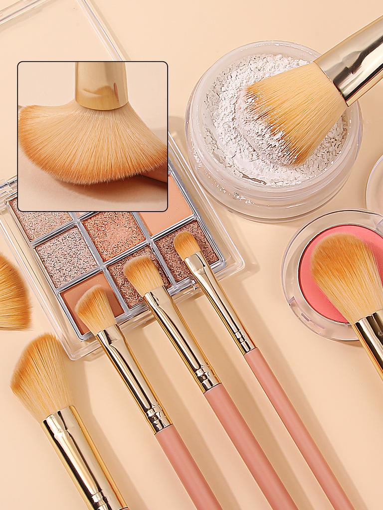 11pcs Makeup Brush Set High Quality Synthetic Bristle Foundation Brush Eyeshadow Brush Loose Powder Brush Contouring Brush