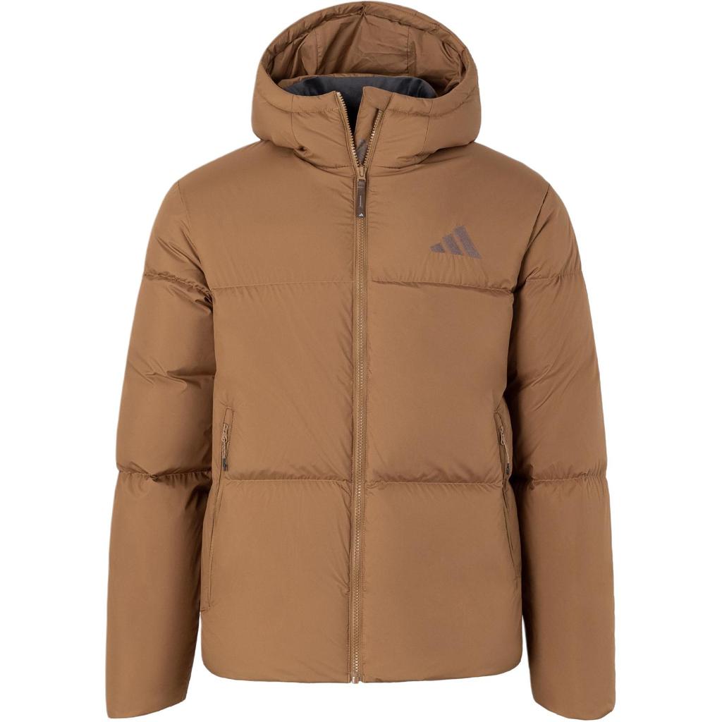 Adidas Puffy Down Jacket Water-Resistant Warm Sports Casual Down Jacket Men Jackets Desert-Brown JV6189