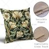 Green Pillow Covers 18x18 Inch Set of 2 Yellow and White Vintage Flower Pillowscase Cotton Linen Square Cushion Covers Decor
