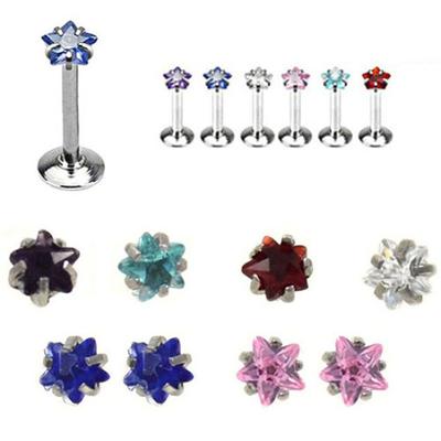 Women's Pentagram Ear Cartilage Stud Earring Barbell Body Piercing Jewelry Charm