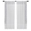 Window Curtain White Lace Sheer Window Drape, Soft Polyester Lace Curtain Easy Installation for Various Window Sizes
