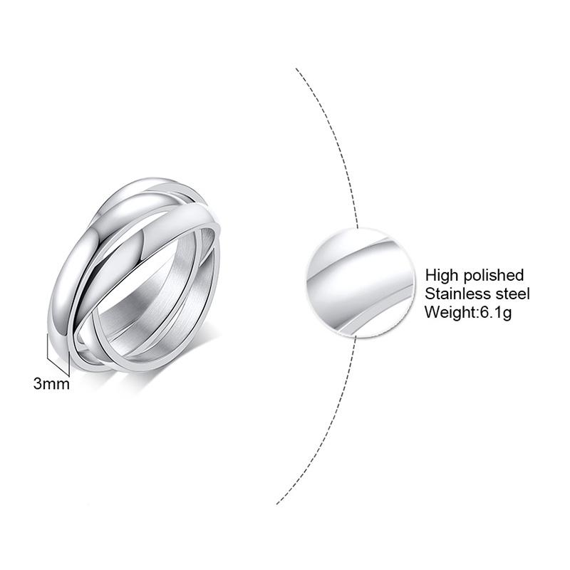 Inele de logodnă noi cu împletitură triplă pentru femei Oțel inoxidabil Cadou promisiune trei-în-unu pentru ea Ziua Îndrăgostiților