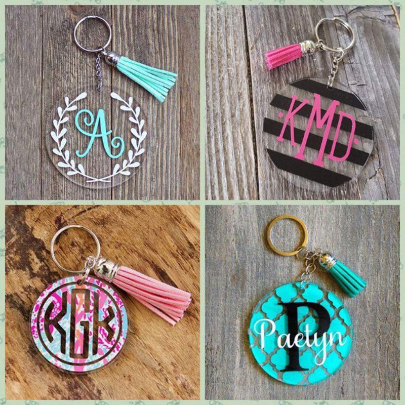 12/24 Pieces DIY Transparent Circle Discs Round Acrylic Blanks + Tassel Pendant Keychains DIY Art Craft for Making Gifts