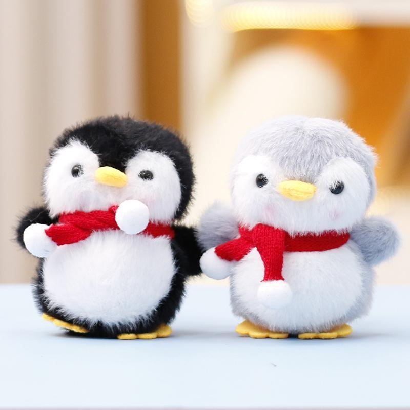 Plush Penguin Scarf Toy Keychain Bag Pendant Doll Decorations Cartoon Gifts