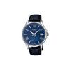 STANDARD Series 50 Meters Waterproof Quartz Movement Genuine Leather Strap Japanese and Korean Watch Men's Watch Blue Dial MTP-EX100L-2A
