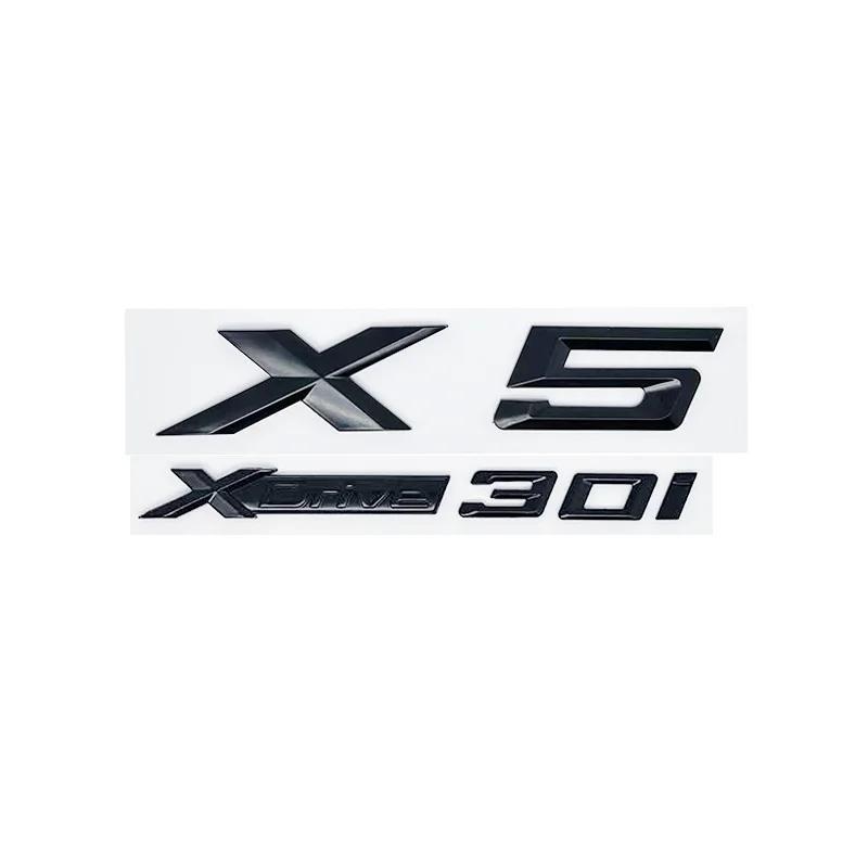 3D ABS Adhesive Black Letter Badges for Trunk Emblem Suitable for BMW X5 E53 E70 F15 G05 Models XDrive28i 30i D 35i 40i 48i 50i Zw6