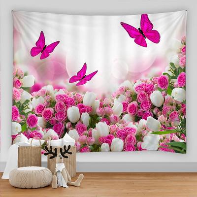 Beautiful Flowers Tapestry Wall Hanging Chart Hippie Bohemian Tapestries Psychedelic Boho Home Decor Wall Carpet Cloth Tapiz