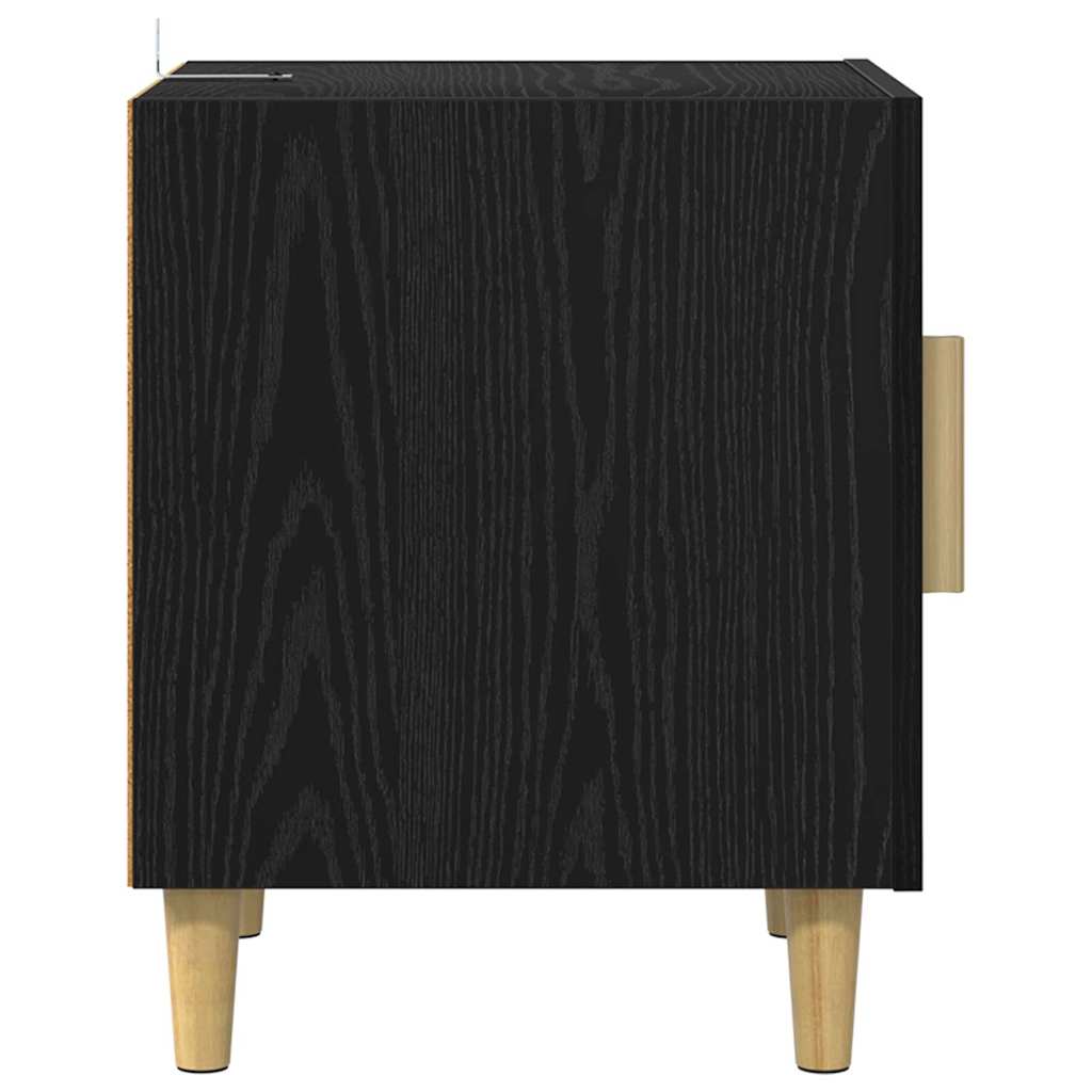 Nightstand Black Oak Effect 40 x 40 x 50 cm Wood Based Material
