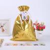 10 Pcs Christmas Drawstring Gift Bags Holiday Foil Gift Bags Reusable Xmas Gift Wrapping Bags for Gifts Presents Xmas Party Favors