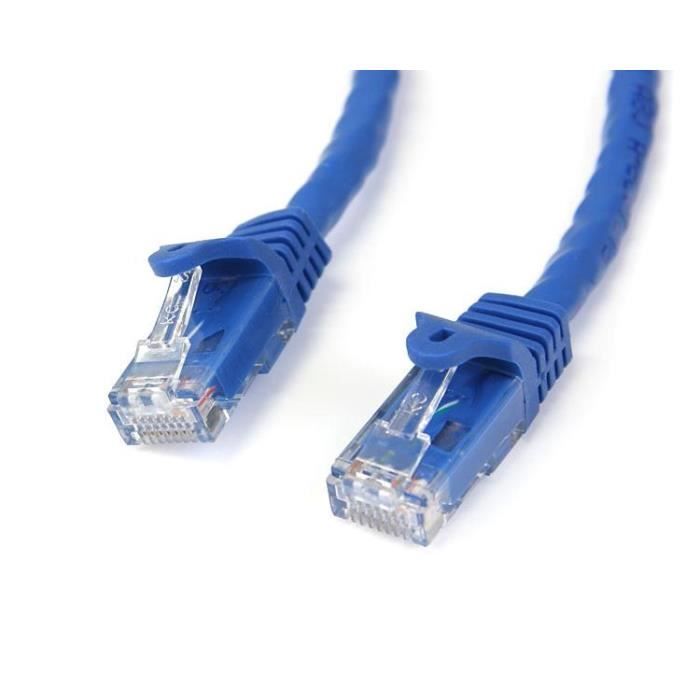 STARTECH Câble Réseau Cat6 Gigabit UTP - Sans Crochet - 10 M - Cordon Ethernet RJ45 Anti-accroc - Câble Patch Mâle / Mâle - Noir