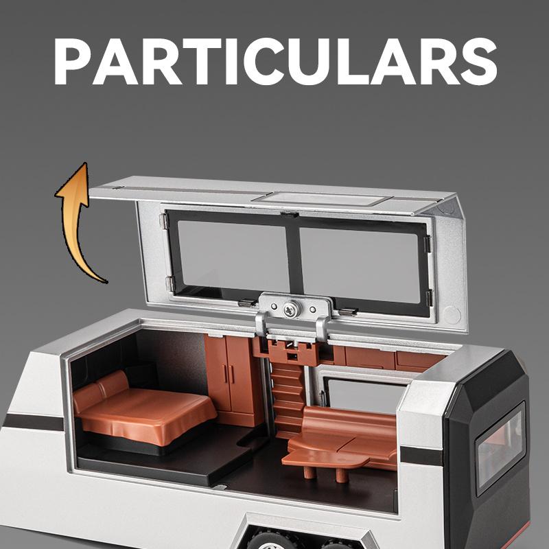 1/32 Scale Tesla Cyber Toys Off Road SUV Alloy Metal Diecast Model RV Sound Light Hobby Collection Display Decoration Boutique Gift with Boy