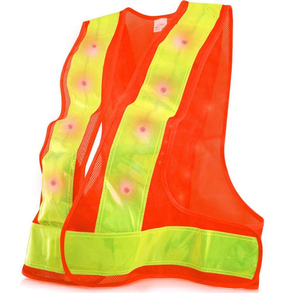 High Visibility LED Light Safety Vest Reflective Vest Waistcoat Traffic Outdoor Night Warning Reflector