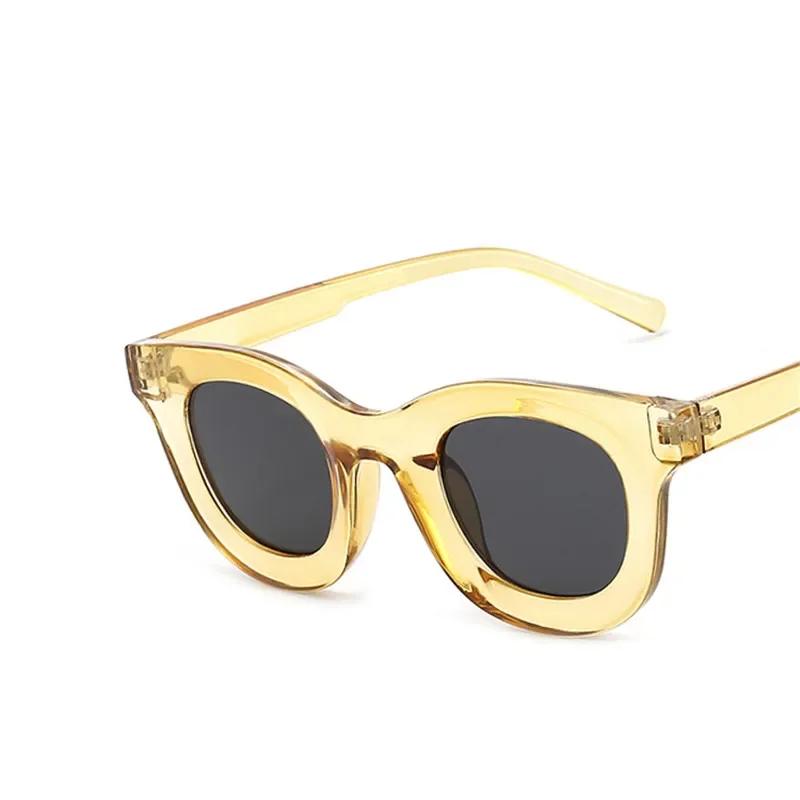 

Fashion Thick Round Frame Sunglasses for Woman Brand Designer Sun Glasses Man Vintage Hip Hop Punk Eyewear UV400 Lentes De Sol As picture