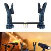Microphones Clips 180° Adjustable Black Universal 1 To 2 Mic Mount Compact Non Slip Attachment