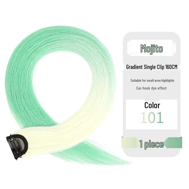 Gradient Color Women's Long Straight Highlight Hair Extension Piece