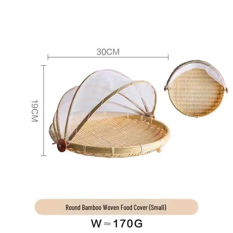 Handmade Bamboo Weaving Tray: Round, No Holes, Ideal for Drying and Storage of Vegetables and More