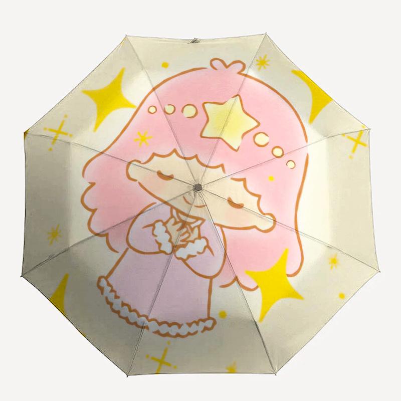 1pc Magical Princess Illustration Umbrella with Plastic Handle, Suitable for All Seasons Outdoor YUSAN420