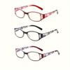 3 Pairs Floral Pattern Reading Glasses Stylish Blue Light Blocking Folding Reading Glasses Small Folding Readers for Women Men