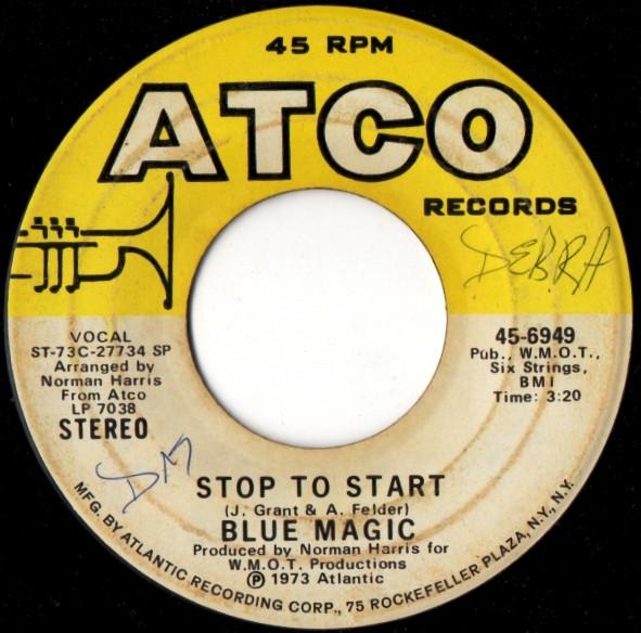

7inch Record BLUE MAGIC - Stop To Start 456949 Atlantic 1973 US Soul/Funk Used