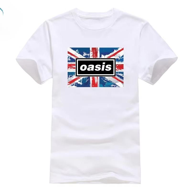T-shirt O-Oasis Band Retro Boys American Metal Band Casual T-Shirt Short Sleeve O-Neck T-Shirt Cotton Gifts Creative Clothes