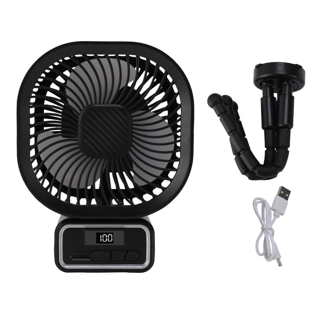 Stroller Fan 3 Wind Speeds Auto Oscillating Portable Fan with Detachable Flexible Tripod and Night Light
