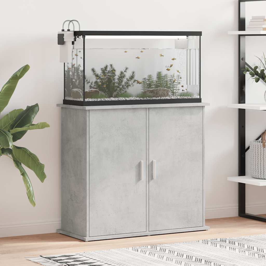 vidaXL Gray Concrete Aquarium Stand 81 x 36 x 73 cm Engineered Wood