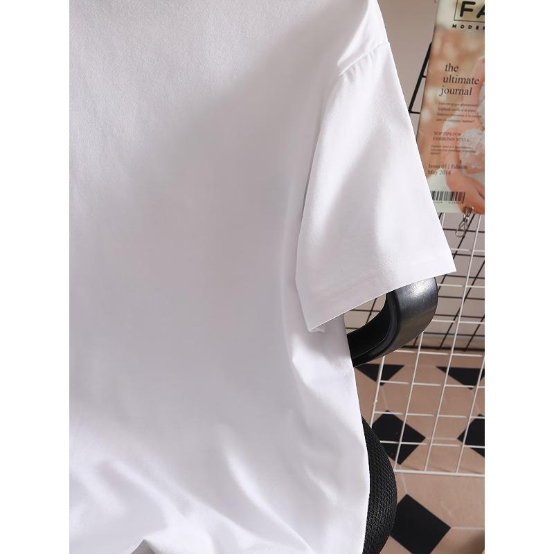 Damen Glitzer Herz Buchstaben Druck T-Shirt Rundhals Kurzarm Stretch Ganzjahres Maschinenwaschbar Lässiges Oberteil