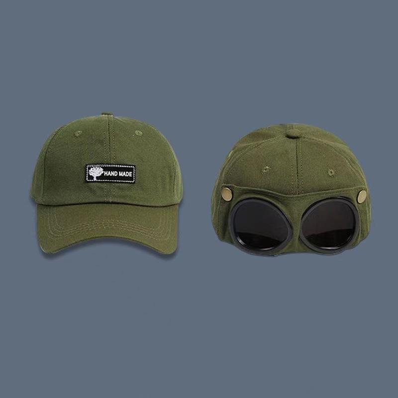 New Fashion Aviator Hat Summer Personality Glasses Baseball Cap Female Unisex Sunglasses Male Cap Baseballcap Boys Cap