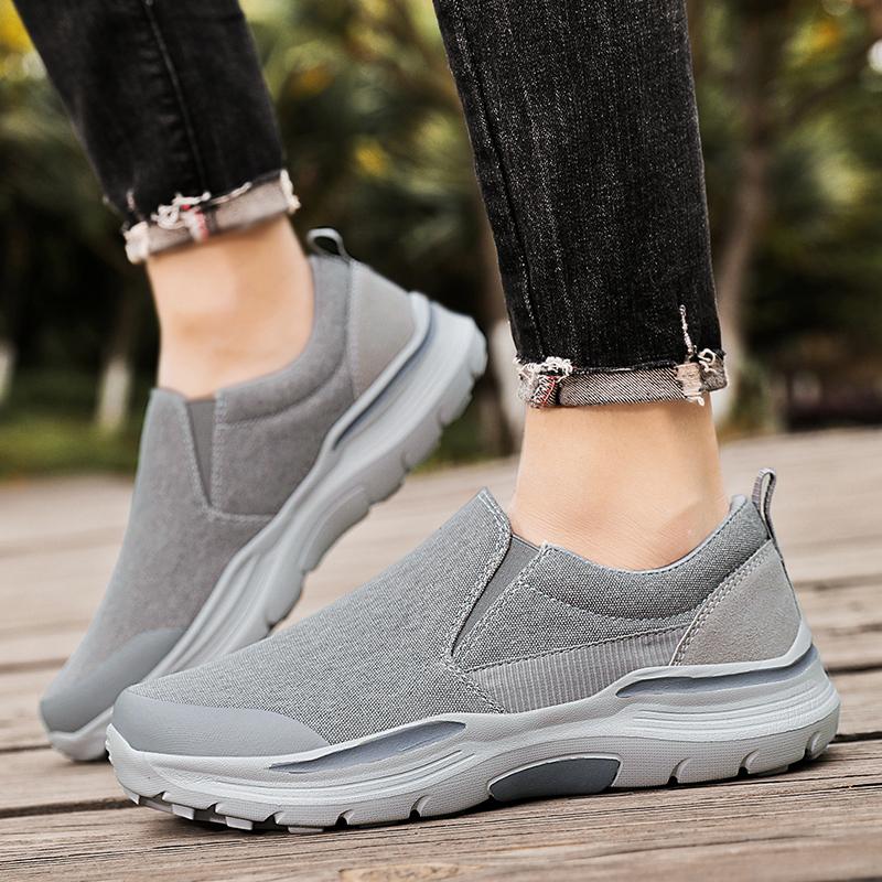 Men’s Outdoor Canvas Shoes Sneakers Driving Shoes Black Casual Plus Size  Slip On Wide Head Shoes for Farther