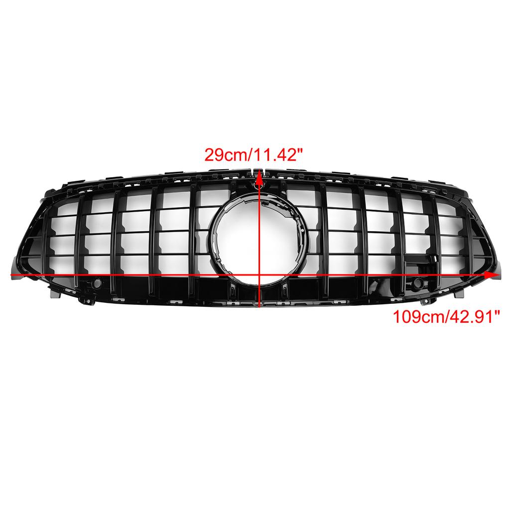 Black Front Bumper Grille Grill Fit Mercedes CLA-Class W118 C118 2024-2025