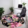 1pc Butterfly Floral Pattern Carpet, Round Non Slip Durable Large Size Office Carpet, Suitable for Office