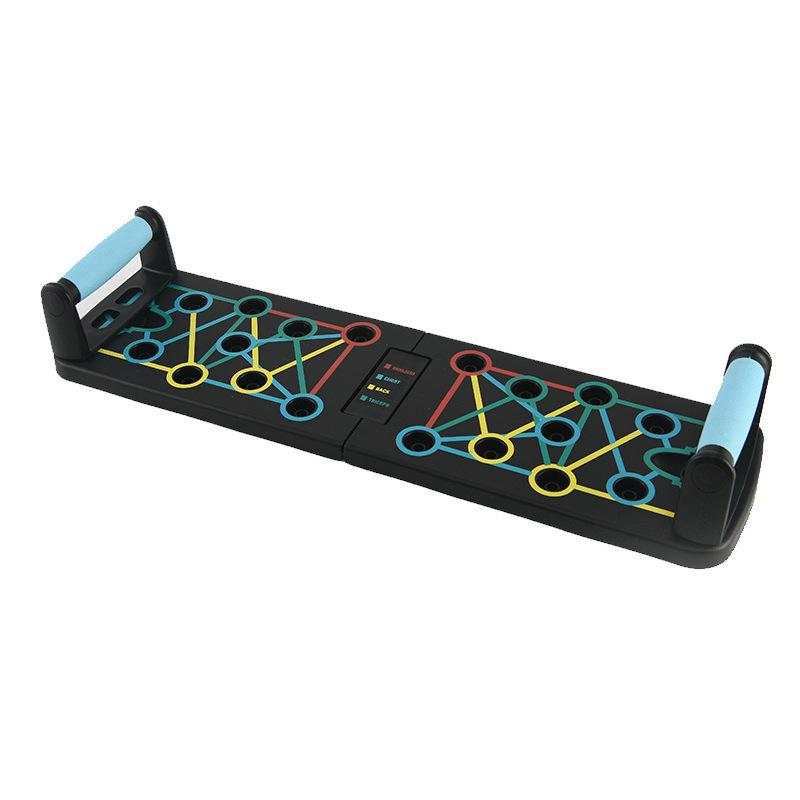 Foldable Push-Up Multifunctional Fitness Board with Resistance Bands for Chest Exercise and Training.