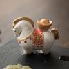 Money Horse Tea Pet With Thermal Color Change Resin Tea Table Ornament With Wealth Blessing Traditional Chinese Desk Decor