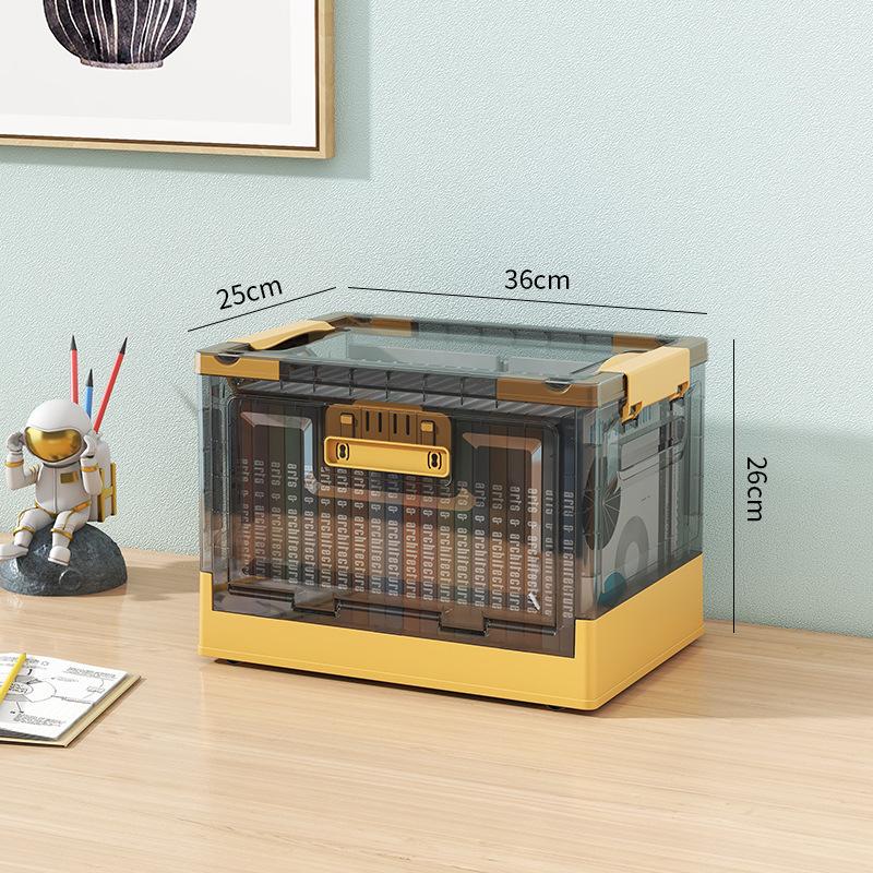 

Складная книжная коробка для хранения книг, коробка для хранения книг, студенческое общежитие, бытовая прозрачная коробка для хранения и сортировки жёлтый