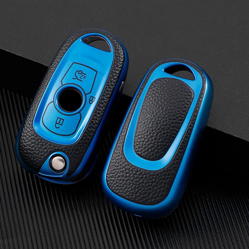Leather TPU Car Key Case Cover For Opel Vauxhall Astra K Corsa E For Buick Verano ENCORE GX GL6 Folding Keys Shell Accessories