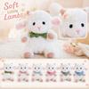 Plush Sitting Lamb Stuffed Animal Toy with Scarf Soft Fabric Cute Design for Kids and Collectors Gift