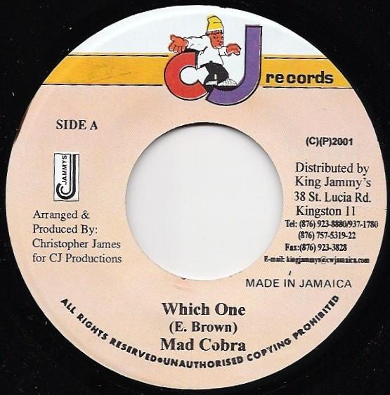 

7inch Record MAD COBRA - Which One NONE CJ Records 2001 Jamaica Reggae, Ska & Dub Used