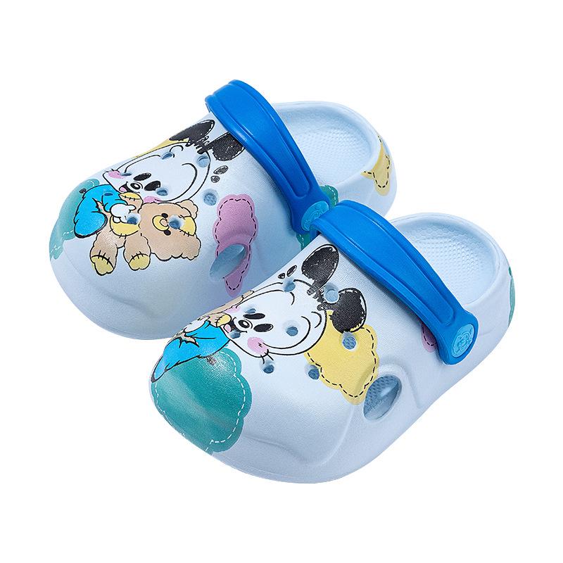 Babu Dou Kids' Cartoon Summer Slippers - Soft Sole, Non-Slip, Closed-Toe for Boys & Girls